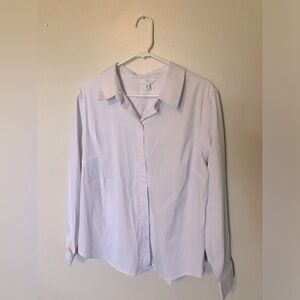 Time and Tru White Dress Shirt Classic Design Long Sleeve Button Down